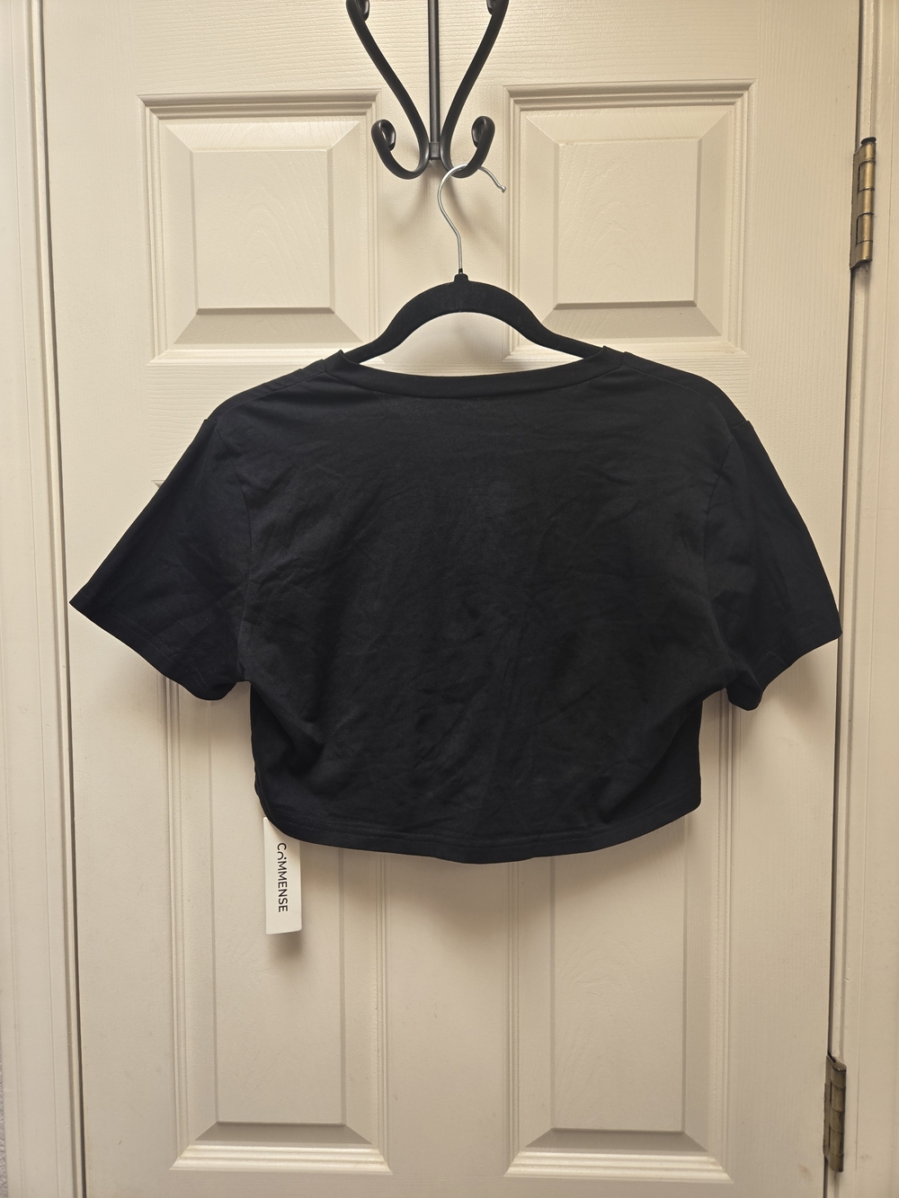 NWT Commense Black Rhinestone Bow Decorated Top, Large - Picture 5 of 6